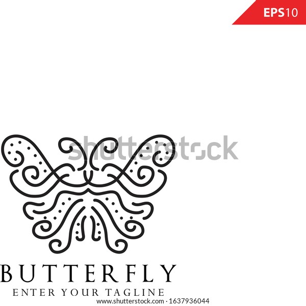 Butterfly Logo Design Inspiration Luxury Elegant Stock Vector