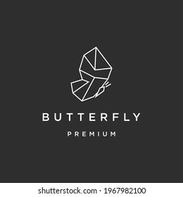 Butterfly Logo Design Inspiration Vector Stock With Geometric on black background