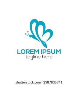 Butterfly logo design isolated vector template 
