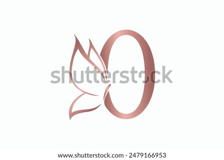 butterfly logo design with letter o consept premium vektor