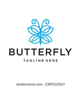 diseño de logotipo de mariposa plantilla vectorial moderna