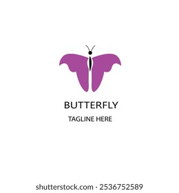 butterfly logo design set vector set purple butterfly design