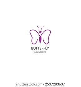 butterfly logo design set vector set purple butterfly design