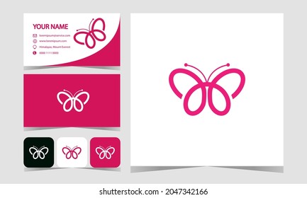 Butterfly logo design simple conceptual icon and Vector illustration