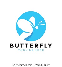 Butterfly Logo Design. Simple and Modern. Vector illustration