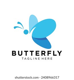 Diseño del logotipo de mariposa. Sencillo y moderno. Ilustración del vector
