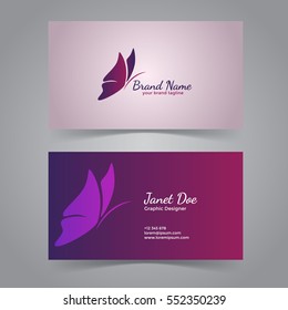 Butterfly Logo Design Template & Business Card