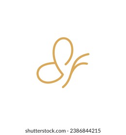 butterfly logo design template with creative line art concept Premium vektor 