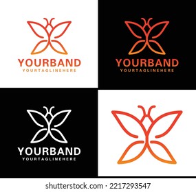 Butterfly logo design template professional and creative