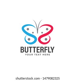 Butterfly logo design template vector isolated illustration