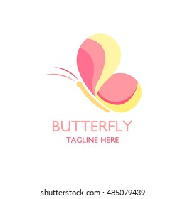 Butterfly logo design template. Vector illustration.