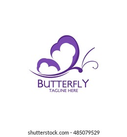 Butterfly logo design template. Vector illustration.