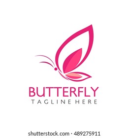 Butterfly logo design template. Vector illustration of Beaut\y Icon logo.