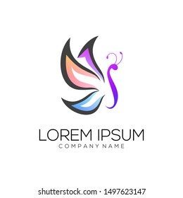 butterfly logo design vector abstract