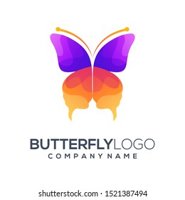 butterfly logo design vector abstract