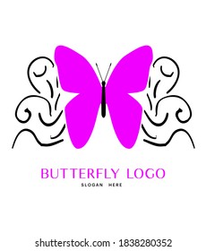 Vector de diseño de logotipo de mariposa. Tipo de logotipo de belleza. Cosmético. Decorativo