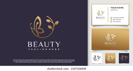 Butterfly logo design vector with creative abstract concept