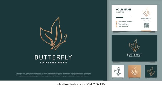 Butterfly logo design vector with creative abstract concept