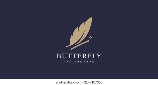 Butterfly logo design vector with creative abstract concept