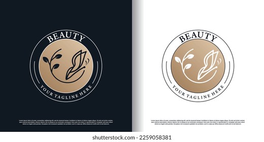 Butterfly logo design vector with creative and unique style concept premium vector