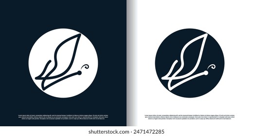 Butterfly logo design vector with creative abstract concept