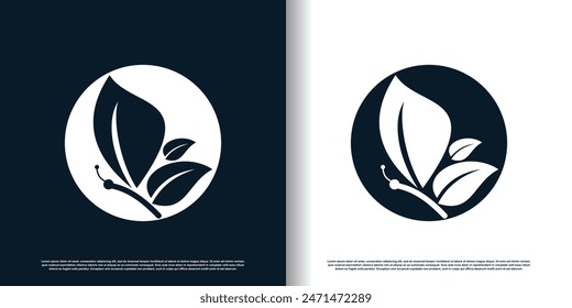 Butterfly logo design vector with creative abstract concept