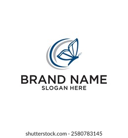 butterfly logo design vector, editable eps 10