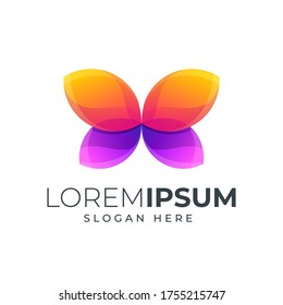 butterfly logo design, vector file eps 10 text is easy to edit