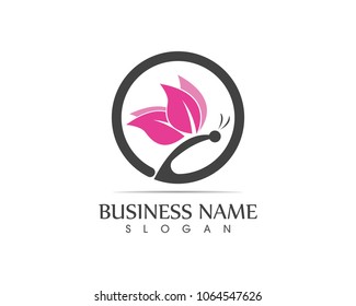 Butterfly logo design vector illustration