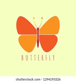 Butterfly logo design vector illustration Eps 10, Orenge color butterfly