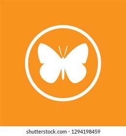 Butterfly logo design vector illustration eps 10 with orange color background