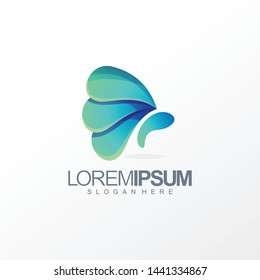 butterfly logo design vector illustration
