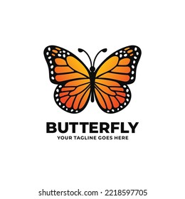 Ilustración vectorial del diseño del logotipo de la mariposa