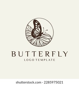 Ilustración vectorial del diseño del logotipo de la mariposa