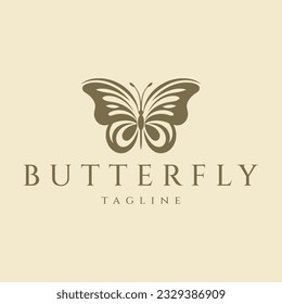 Ilustración vectorial del diseño del logotipo de la mariposa