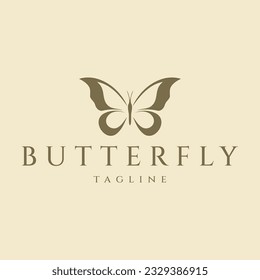 Ilustración vectorial del diseño del logotipo de la mariposa