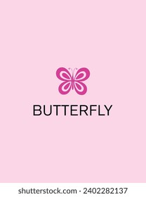 Ilustración vectorial del diseño del logotipo de la mariposa
