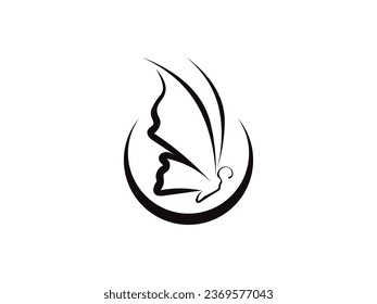 butterfly logo design vector inspiration. butterfly vector logo simple