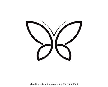 diseño del logo de mariposa, inspiración vectorial. logotipo vectorial de mariposa simple