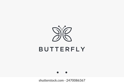 butterfly logo design vector silhouette illustration
