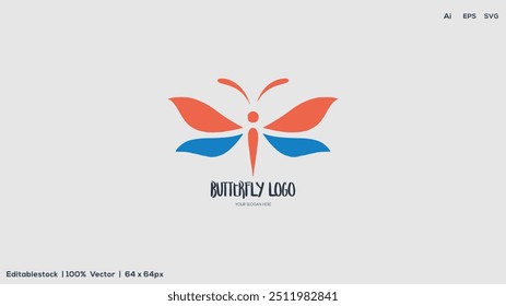 butterfly logo design vector silhouette illustration