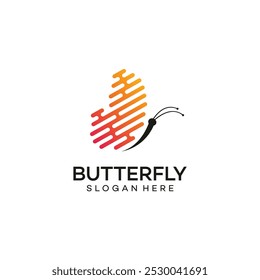 butterfly logo design vector, technology Concept design