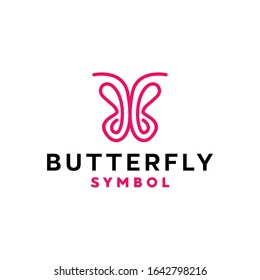 Butterfly logo design vector template with modern line Concept style.