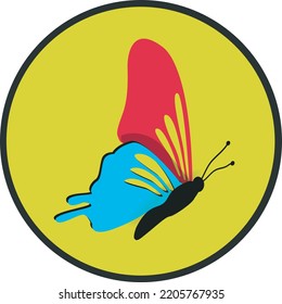 butterfly logo design with yellow background