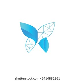 Butterfly logo digital futuristic style vector design template. Vector illustration