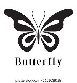 Butterfly Logo – Elegant Minimal Vector Silhouette of a Butterfly, Perfect for Beauty and Wellness Branding, Eco-Friendly Products, Fashion Labels, Nature Designs, and Decorative Art Projects