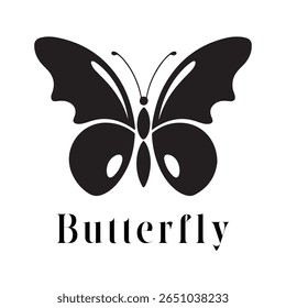 Butterfly Logo – Elegant Minimal Vector Silhouette of a Butterfly, Perfect for Beauty and Wellness Branding, Eco-Friendly Products, Fashion Labels, Nature Designs, and Decorative Art Projects