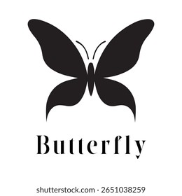Butterfly Logo – Elegant Minimal Vector Silhouette of a Butterfly, Perfect for Beauty and Wellness Branding, Eco-Friendly Products, Fashion Labels, Nature Designs, and Decorative Art Projects