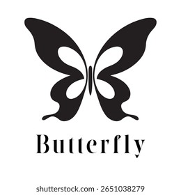 Logotipo de borboleta - Silhueta de vetor mínima elegante de uma borboleta, perfeito para a beleza e bem-estar Branding, produtos eco-amigáveis, etiquetas de moda, projetos de natureza e projetos de arte decorativa