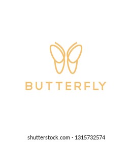 Butterfly Logo For Fashion Design vector template With minimalist Style Concept. Animal Logo for cosmetic with Modern Symbol. Icon for health care , Studio, startup, Company And Business.